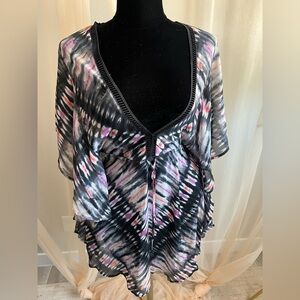 Bar III Multicolor Tie-Dye Swim Coverup